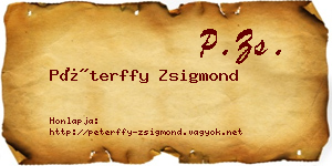 Péterffy Zsigmond névjegykártya