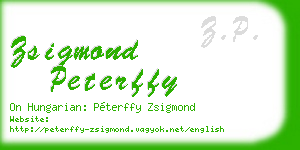 zsigmond peterffy business card